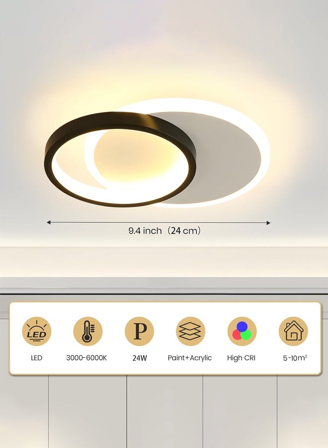 DUNISO LED Ceiling Light, 24W Modern LED Energy Saving Light, Round Design Ceiling Lighting Fixture 3 Color for Hallway Entrance, Office, Bedroom, Kitchen - Image 2